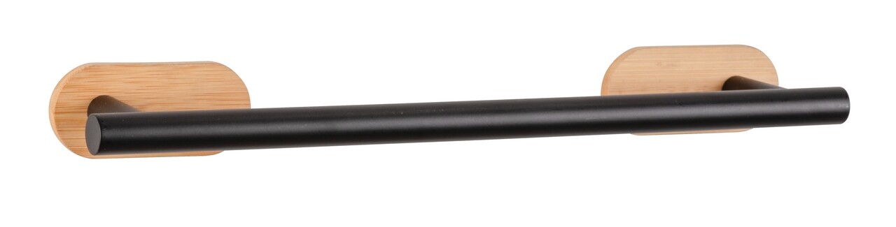 Suport prosoape de baie, Wenko, Turbo-Loc, Orea, 40 x 7.5 x 4 cm, bambus/inox, natur/negru - imagine 6